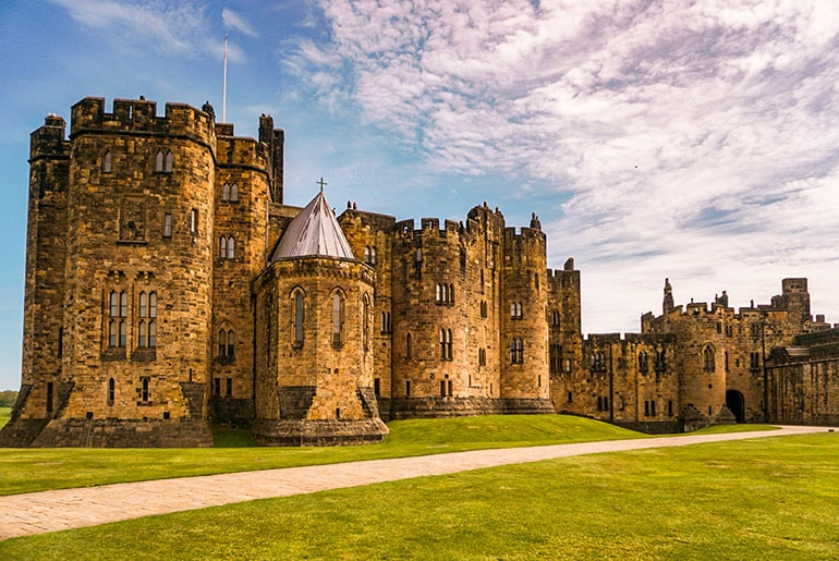 Alnwick castle which was used as Hogwarts Castle